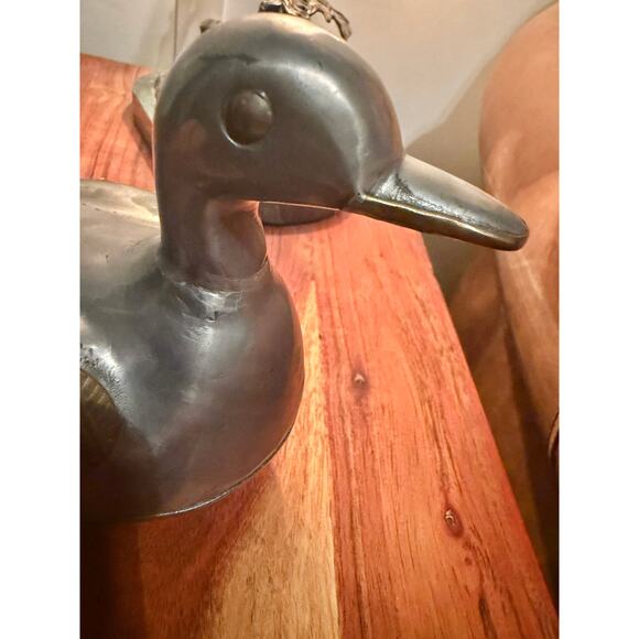 Vintage Brass & Pewter Duck Figure Trinket Box, Men’s Dresser Box - Picture 5 of 9